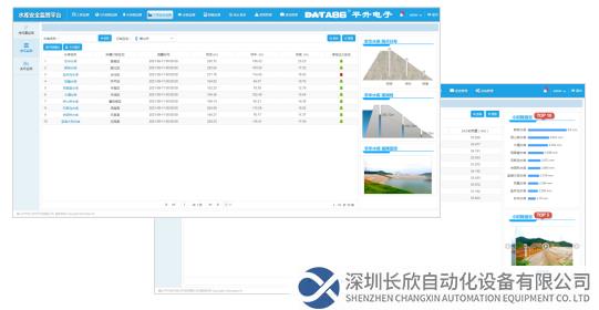 大壩安全監(jiān)測界面、水雨情監(jiān)測界面